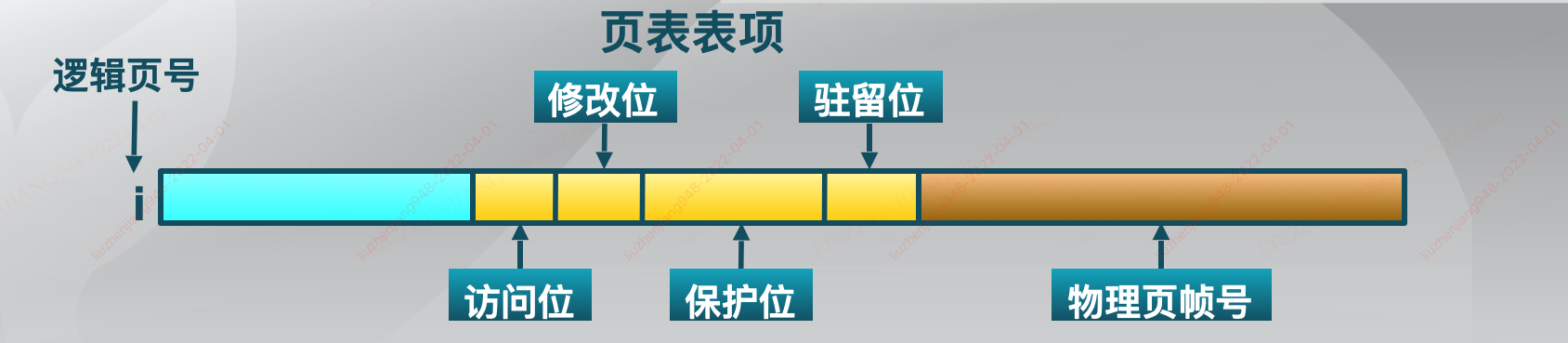 虚拟页式存储中 页表项 结构