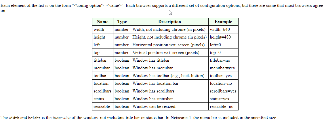 window config